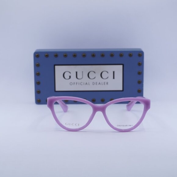 Gucci GG1581O 004 Cat Eye 55mm Eyeglasses - Violet - Picture 4 of 11